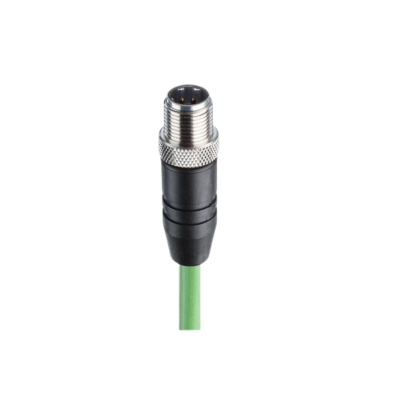 M12 D-code Fast Ethernet Cat 5e enkelzijdige kabelset mannelijk